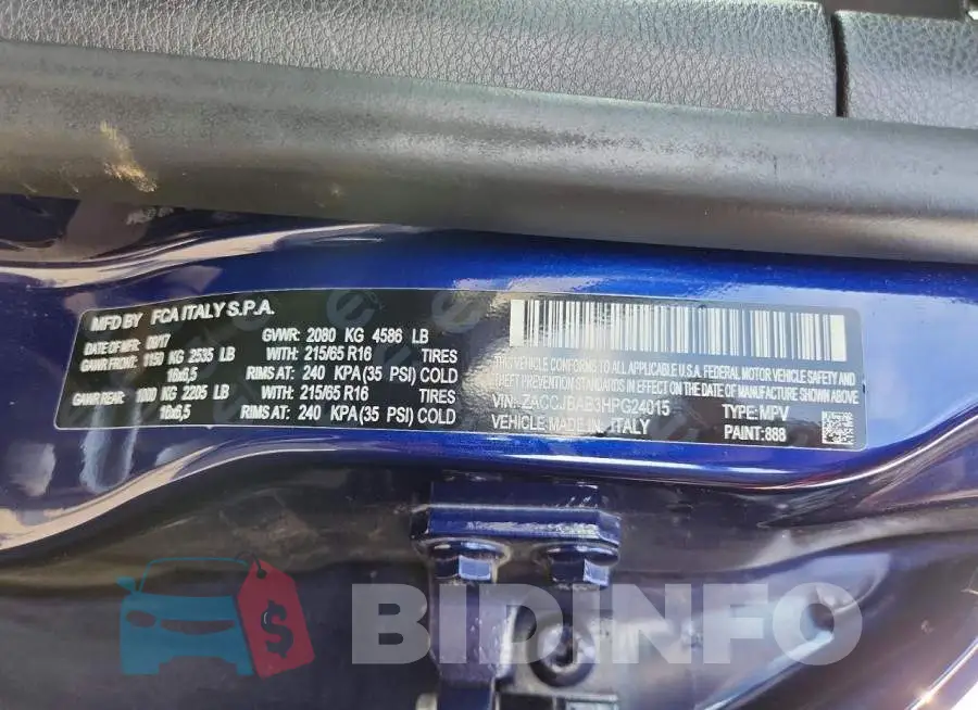 ZACCJBAB3HPG24015 Photo# 13