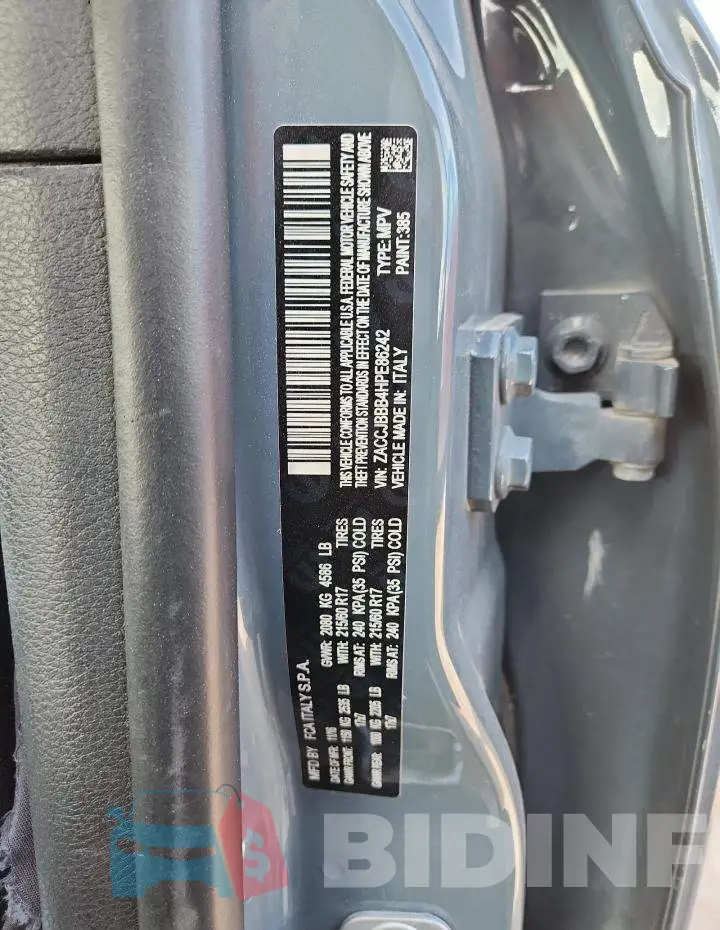 ZACCJBBB4HPE86242 Photo# 13