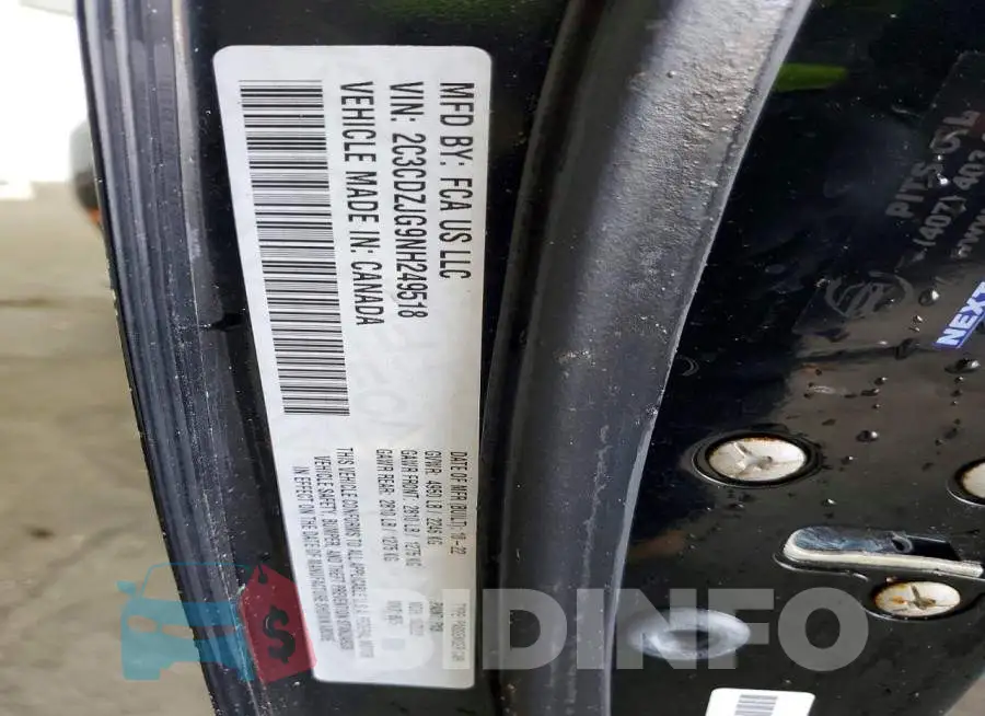 2C3CDZJG9NH249518 Photo# 12