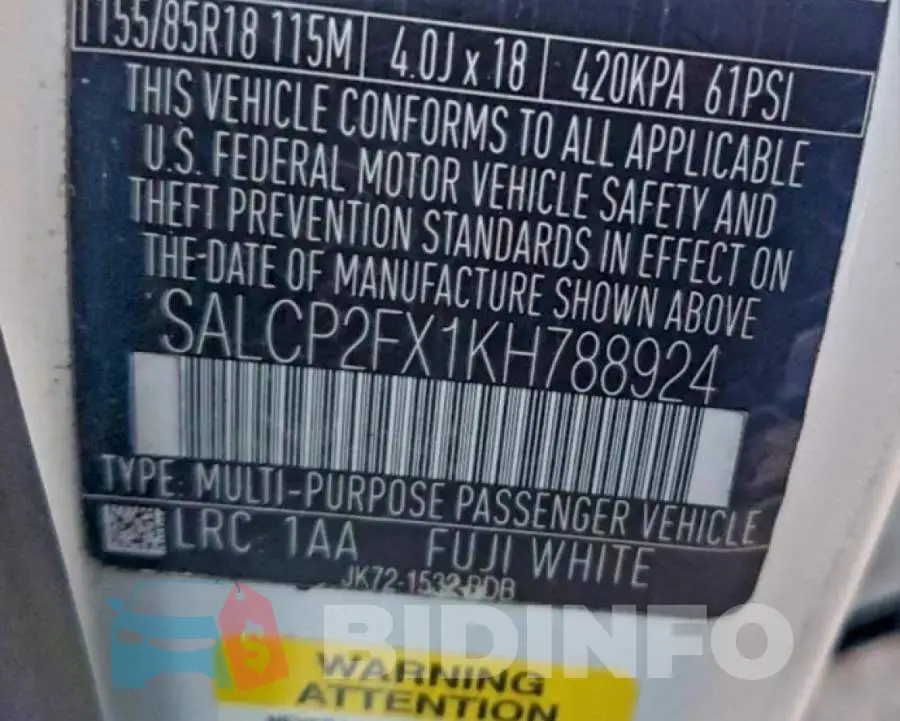 SALCP2FX1KH788924 Photo# 12