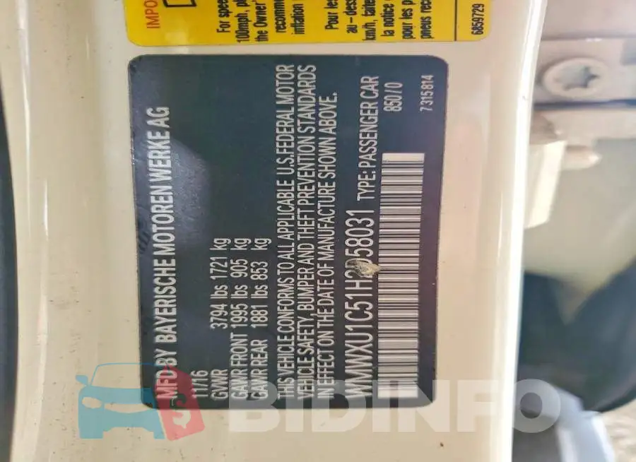 WMWXU1C51H2D58031 Photo# 12