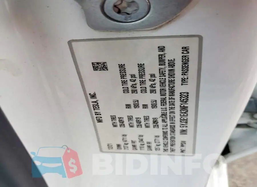 5YJ3E1EA3NF145323 Photo# 12