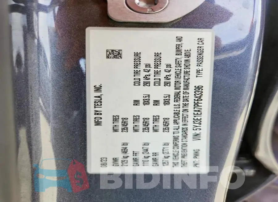 5YJ3E1EA7PF643396 Photo# 13