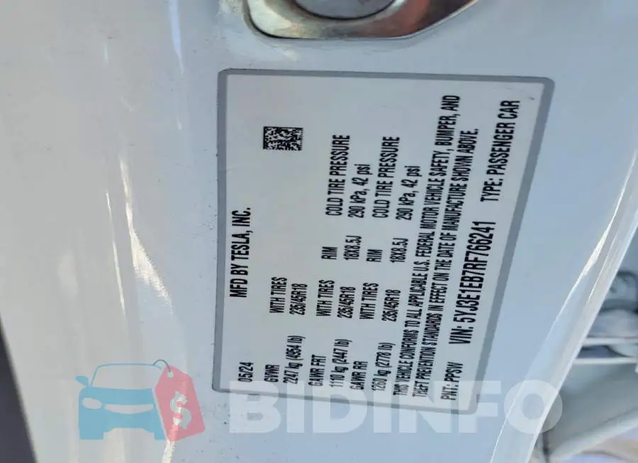 5YJ3E1EB7RF766241 Photo# 12
