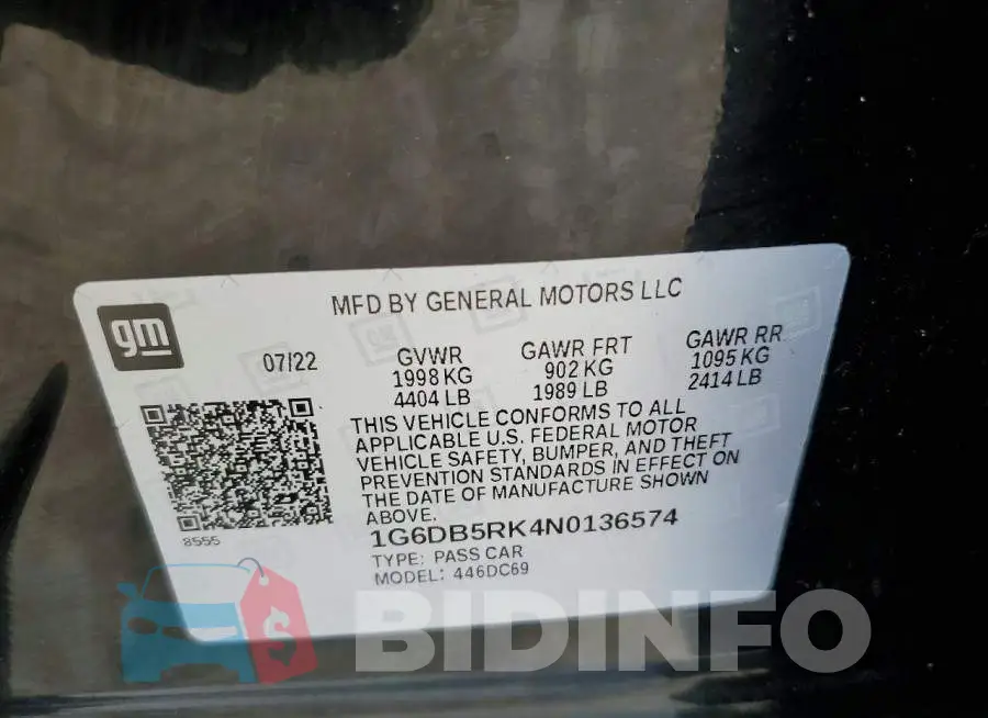 1G6DB5RK4N0136574 Photo# 12