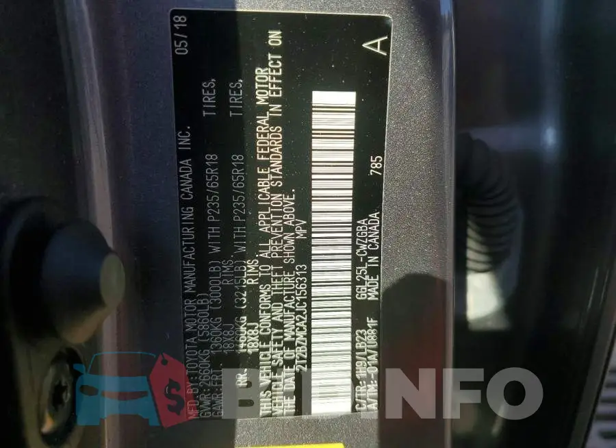 2T2BZMCA2JC156313 Photo# 13