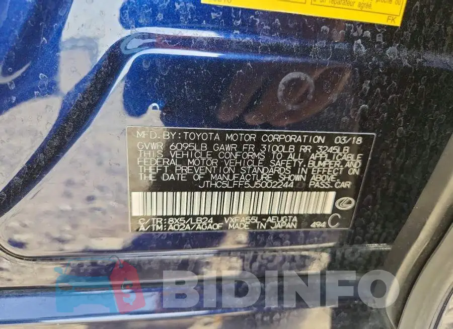 JTHC5LFF5J5002244 Photo# 12