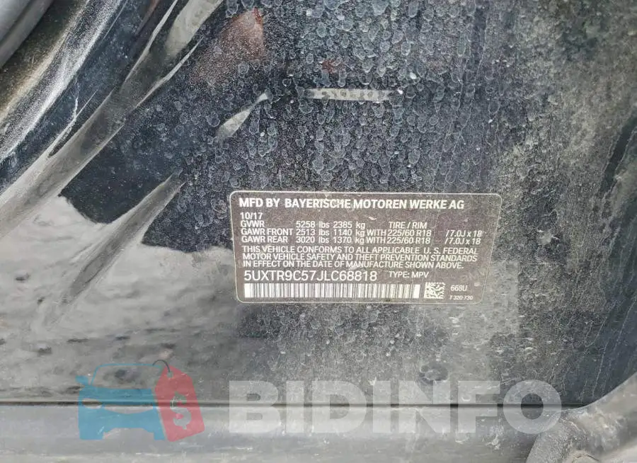 5UXTR9C57JLC68818 Photo# 13