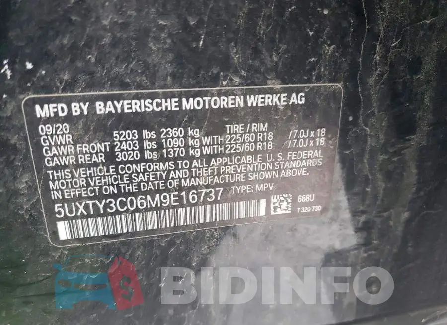 5UXTY3C06M9E16737 Photo# 13