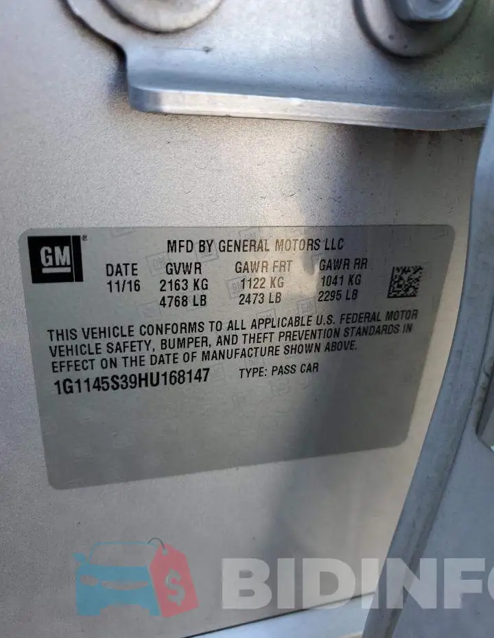 1G1145S39HU168147 Photo# 12