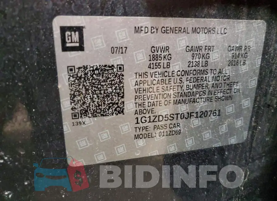1G1ZD5ST0JF120761 Photo# 12