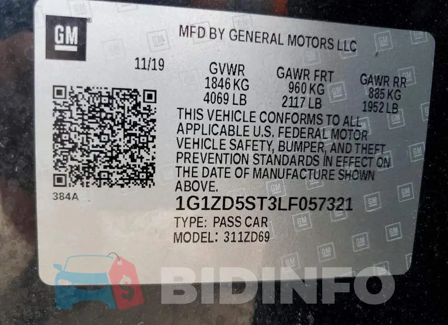 1G1ZD5ST3LF057321 Photo# 12