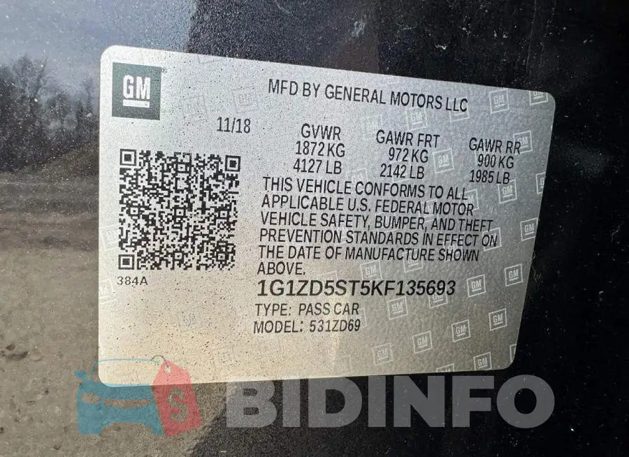 1G1ZD5ST5KF135693 Photo# 10