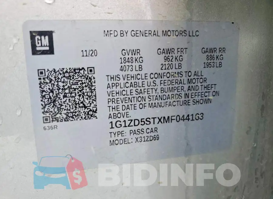 1G1ZD5STXMF044163 Photo# 12