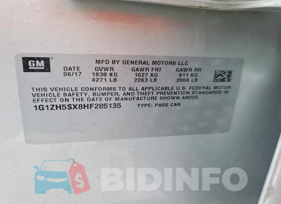 1G1ZH5SX8HF285135 Photo# 12