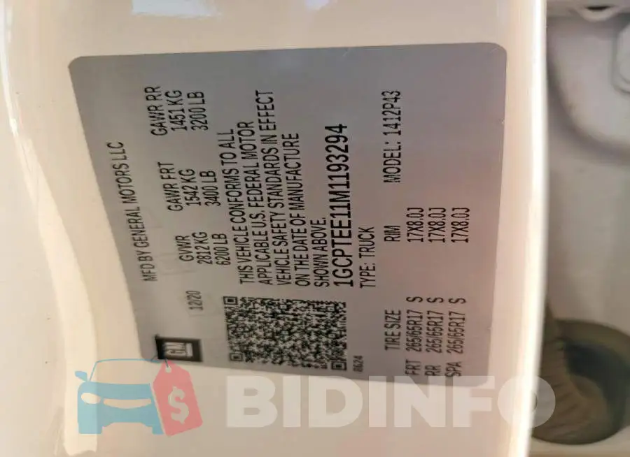 1GCPTEE11M1193294 Photo# 12