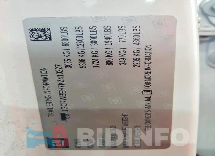 1GCRWBEH7KZ410227 Photo# 12