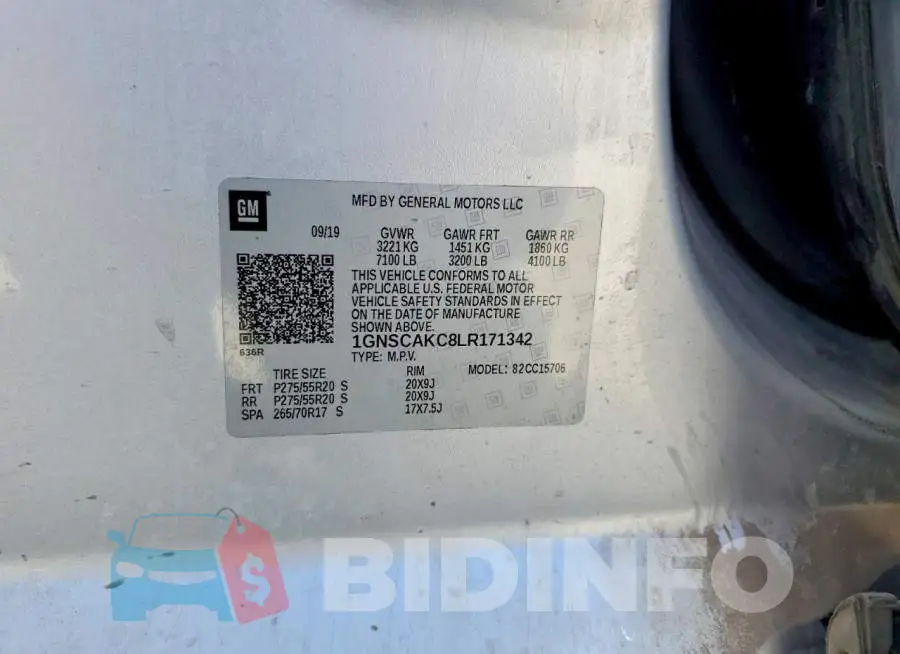 1GNSCAKC8LR171342 Photo# 13