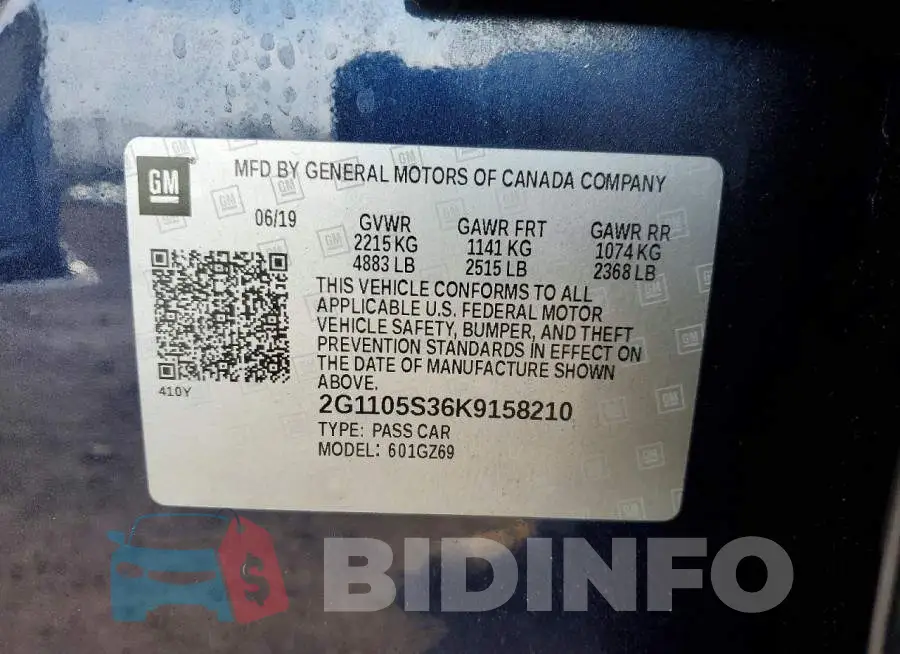 2G1105S36K9158210 Photo# 12