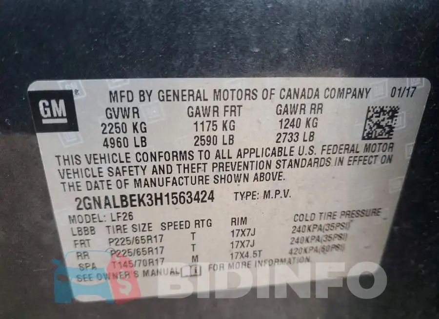 2GNALBEK3H1563424 Photo# 13