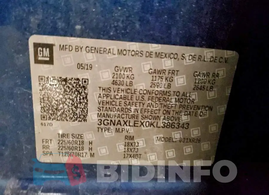 3GNAXLEX0KL386343 Photo# 13