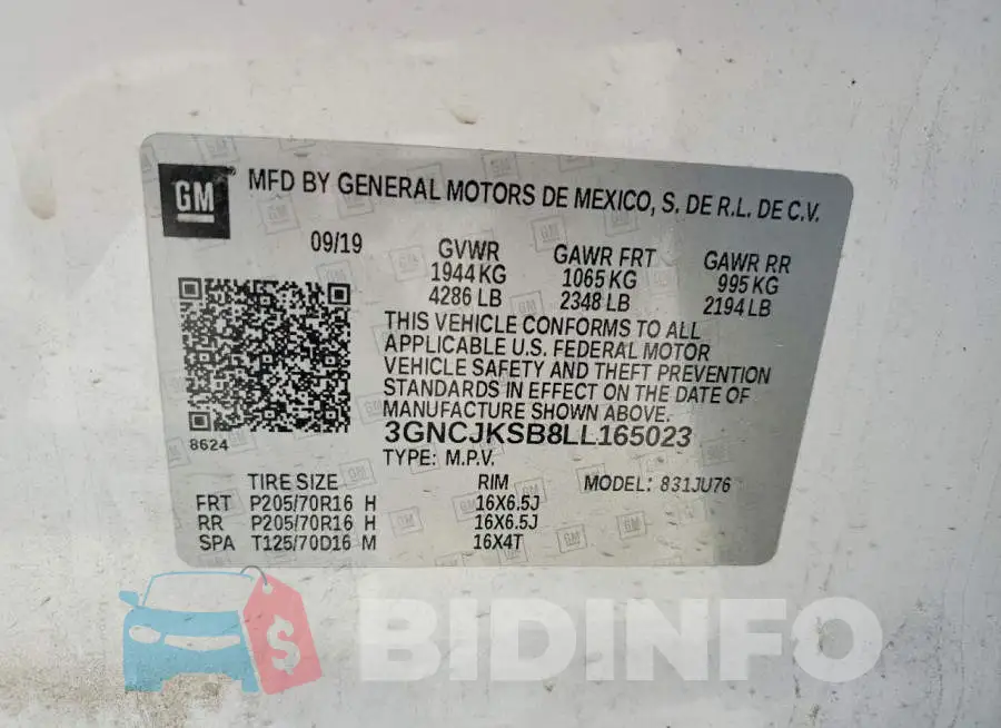 3GNCJKSB8LL165023 Photo# 13