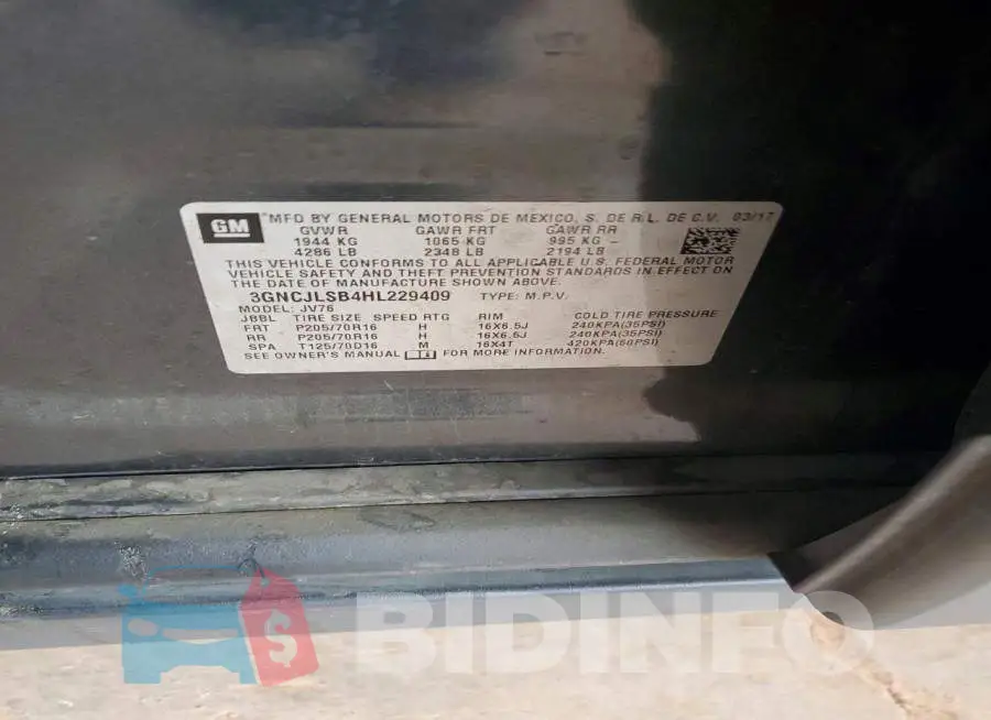 3GNCJLSB4HL229409 Photo# 10