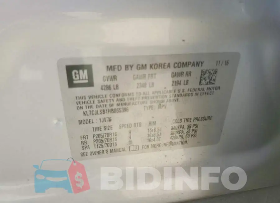 KL7CJLSB1HB065396 Photo# 13