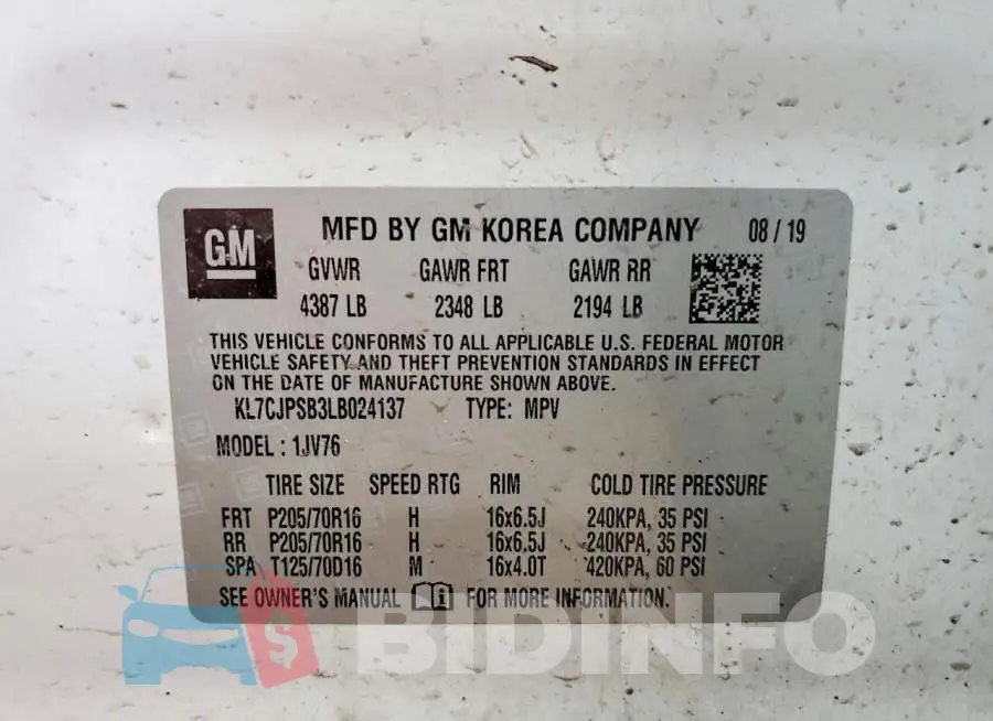 KL7CJPSB3LB024137 Photo# 12