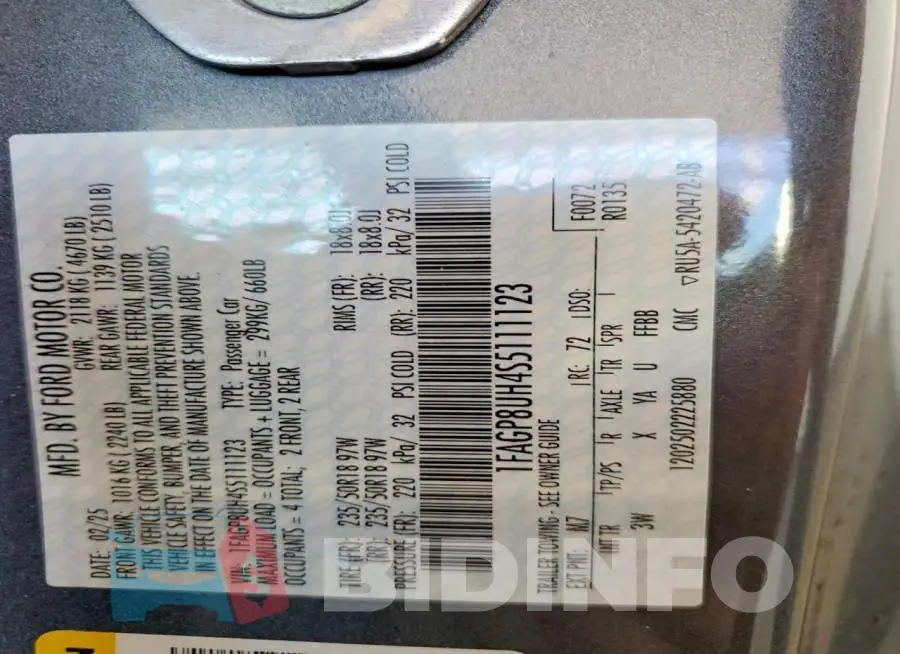 1FAGP8UH4S5111123 Photo# 12