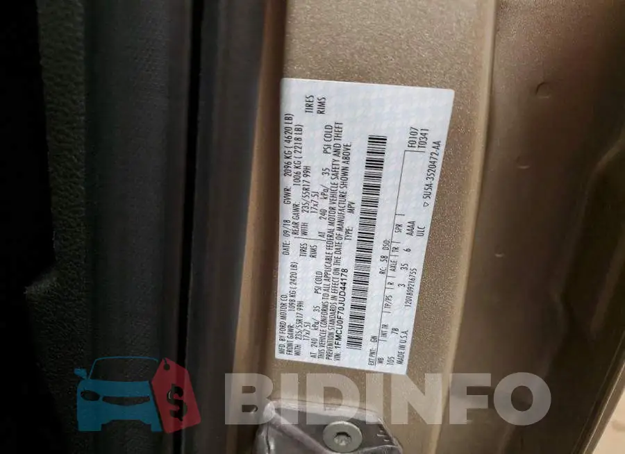 1FMCU0F70JUD44178 Photo# 13