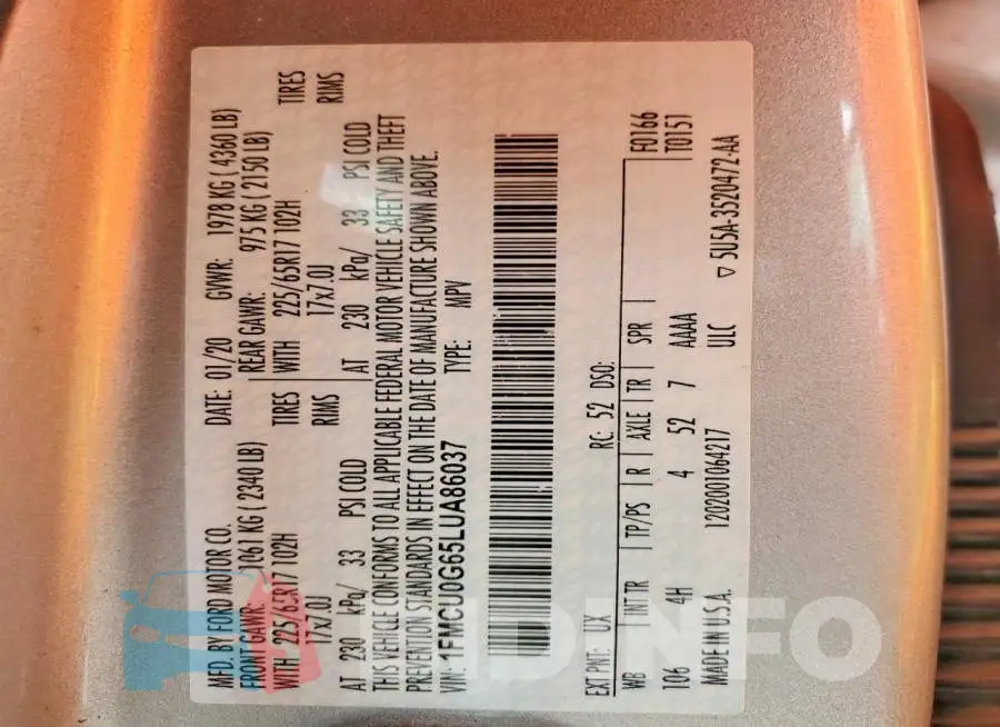 1FMCU0G65LUA86037 Photo# 14