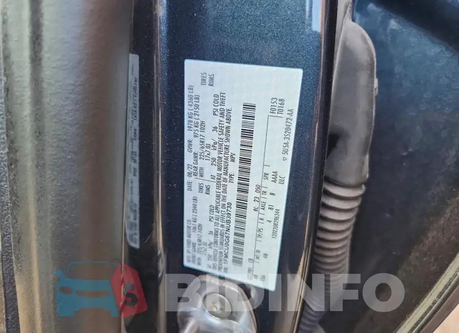 1FMCU0G67NUB39730 Photo# 12