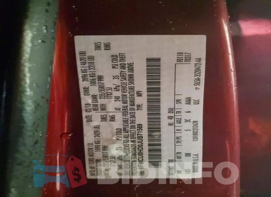 1FMCU0HD0JUB71569 Photo# 13