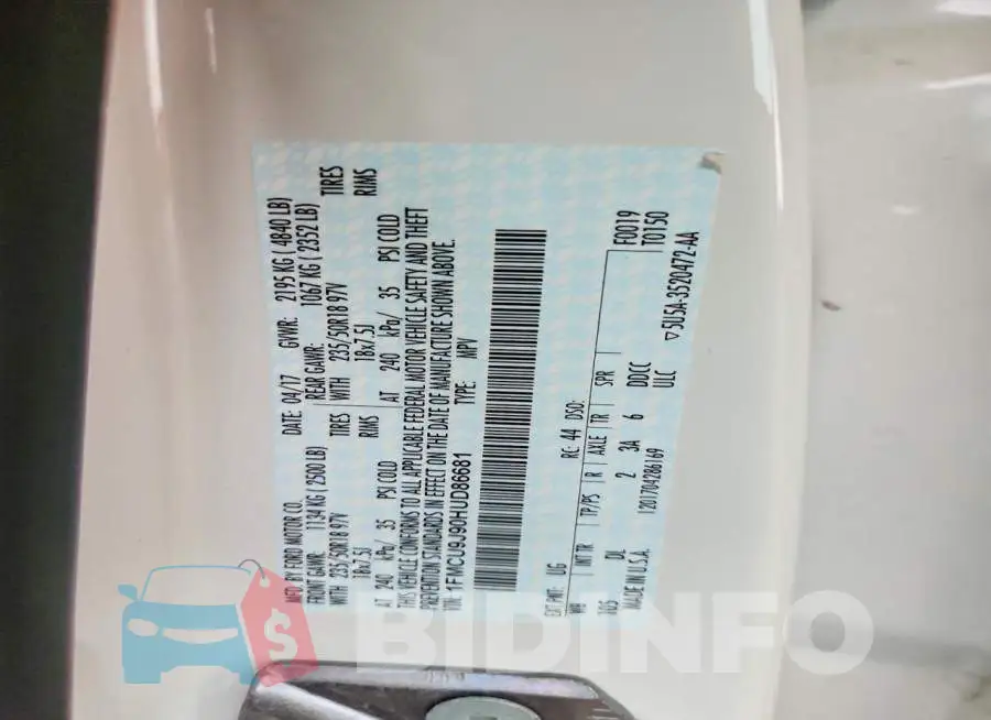 1FMCU9J90HUD86681 Photo# 13