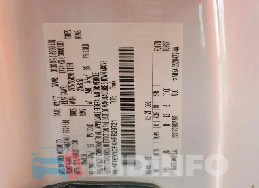 1FTEX1CFXHFB29721 Photo# 13