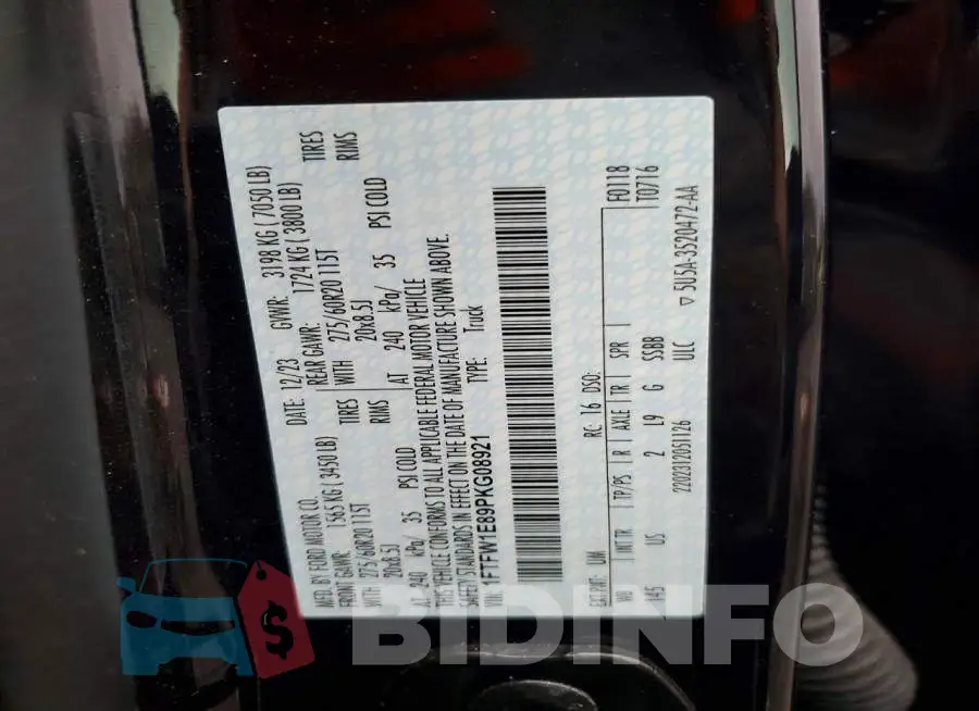 1FTFW1E89PKG08921 Photo# 12