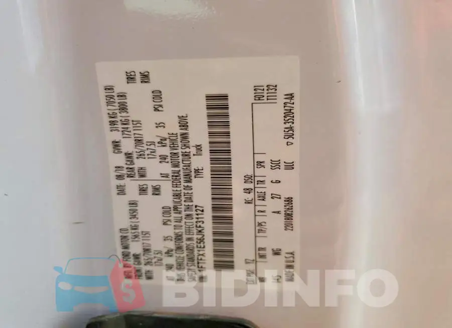 1FTFX1E56JKF31127 Photo# 12