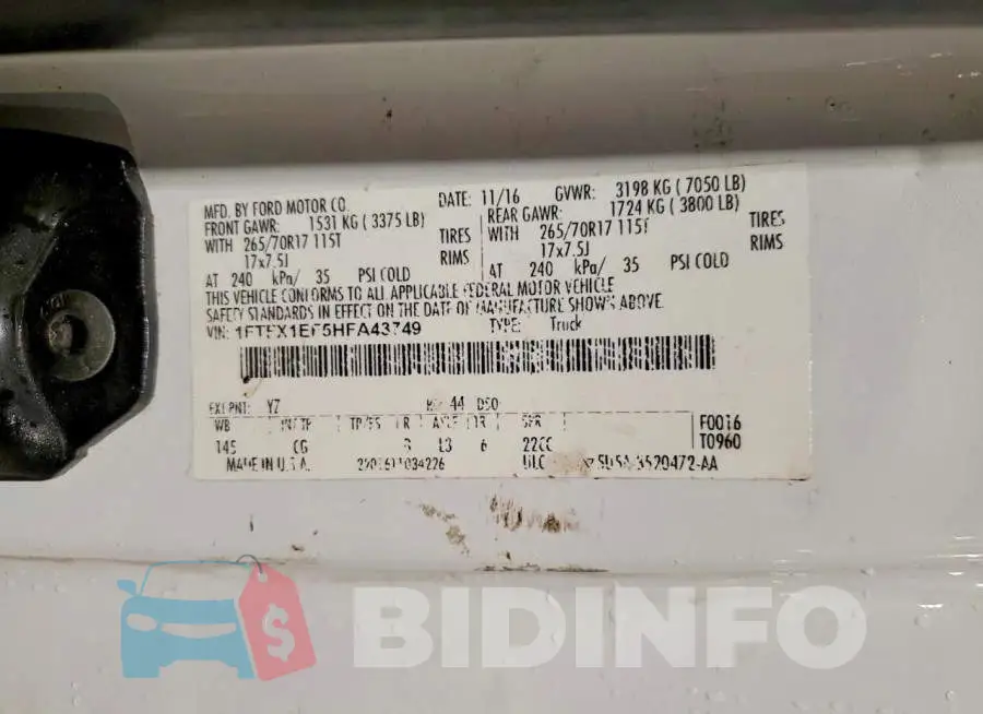 1FTFX1EF5HFA43749 Photo# 12