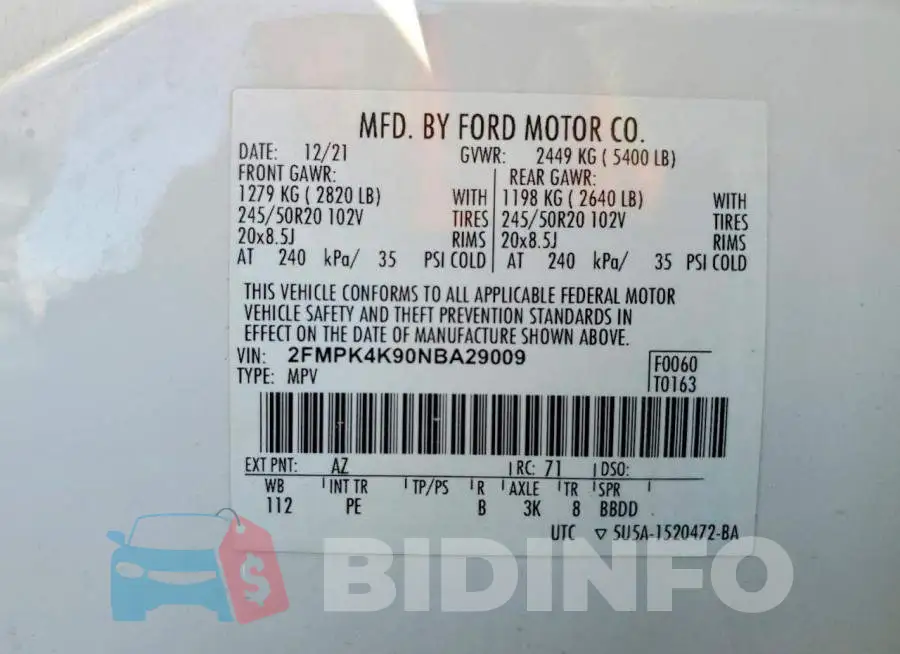 2FMPK4K90NBA29009 Photo# 14