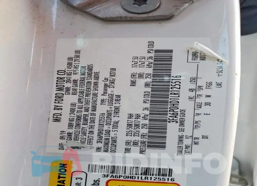 3FA6P0HD1LR125516 Photo# 13