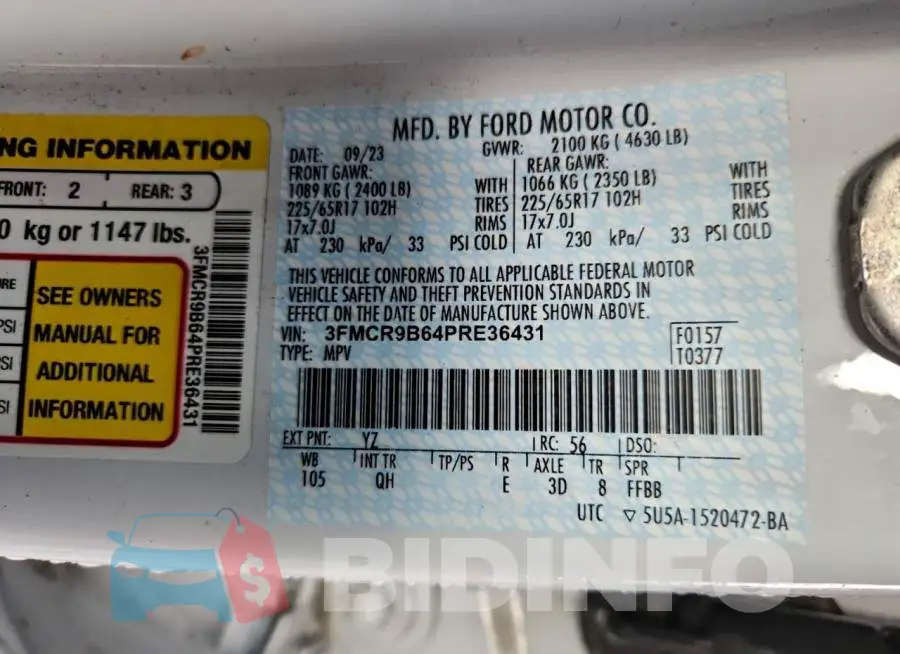 3FMCR9B64PRE36431 Photo# 13