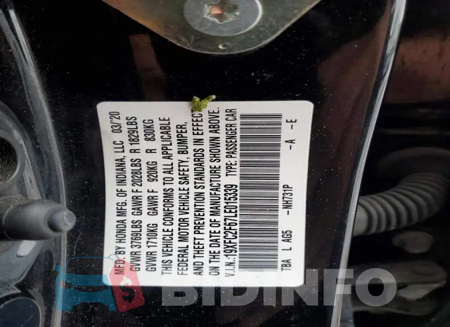 19XFC2F67LE015339 Photo# 12