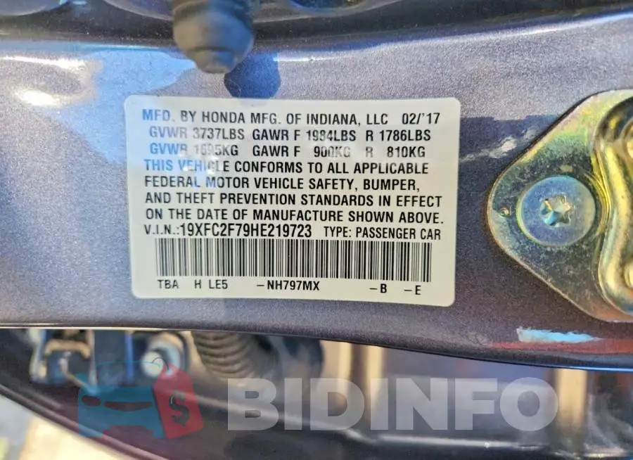 19XFC2F79HE219723 Photo# 12
