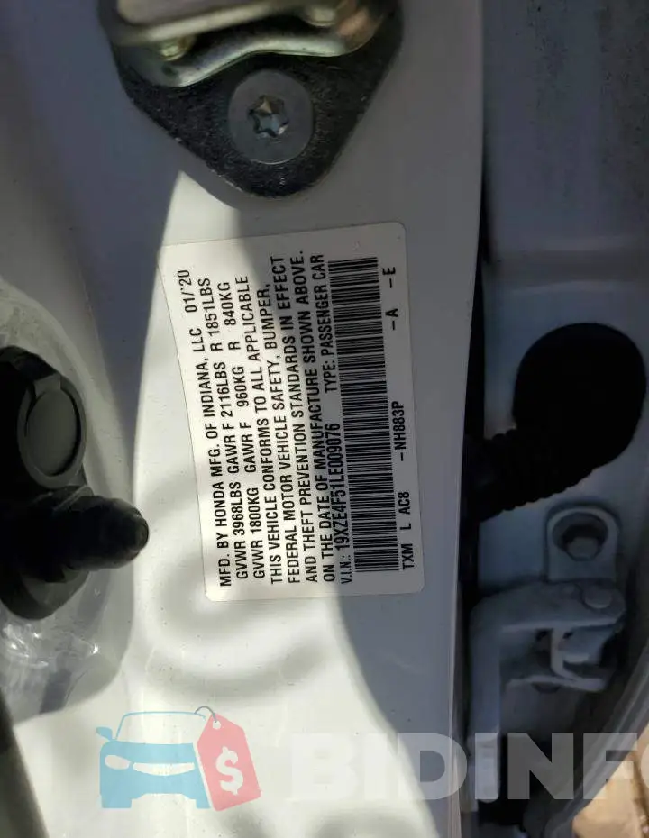 19XZE4F51LE009076 Photo# 12