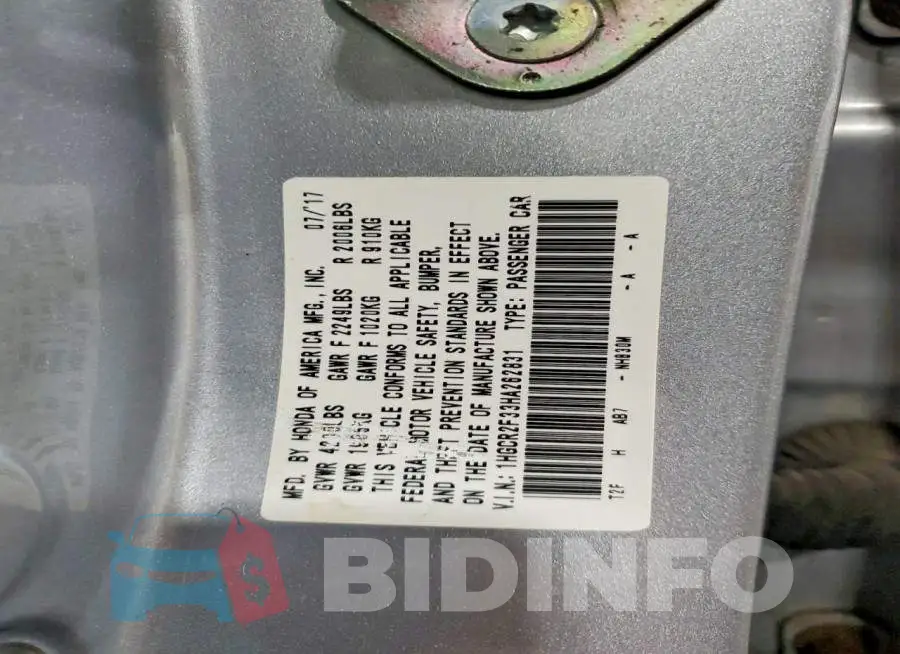 1HGCR2F33HA262831 Photo# 12
