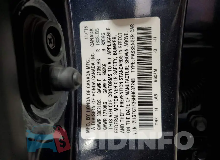 2HGFC1F36HH637248 Photo# 12