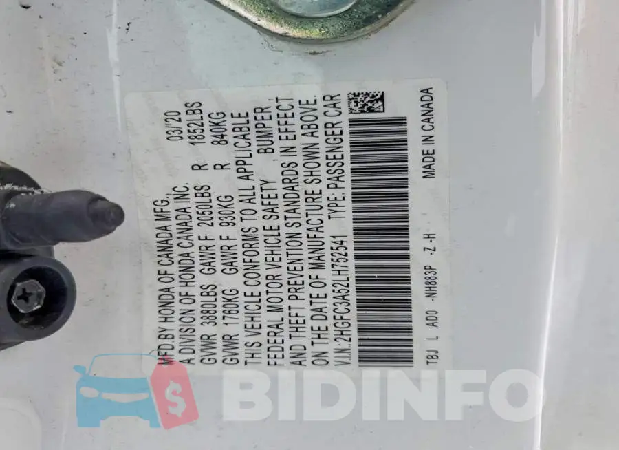 2HGFC3A52LH752541 Photo# 12