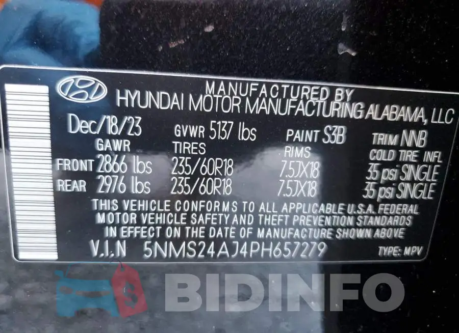 5NMS24AJ4PH657279 Photo# 14