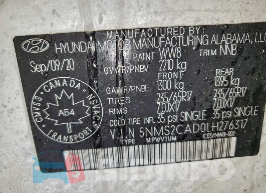 5NMS2CAD0LH276317 Photo# 14